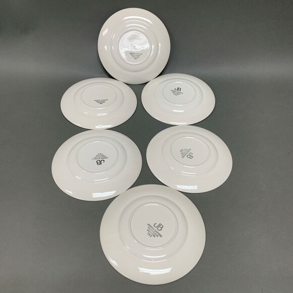 Johnson Brothers Athena Bread and Butter Plates Ivory Ribbed Border Lot of 6 - Picture 8 of 11